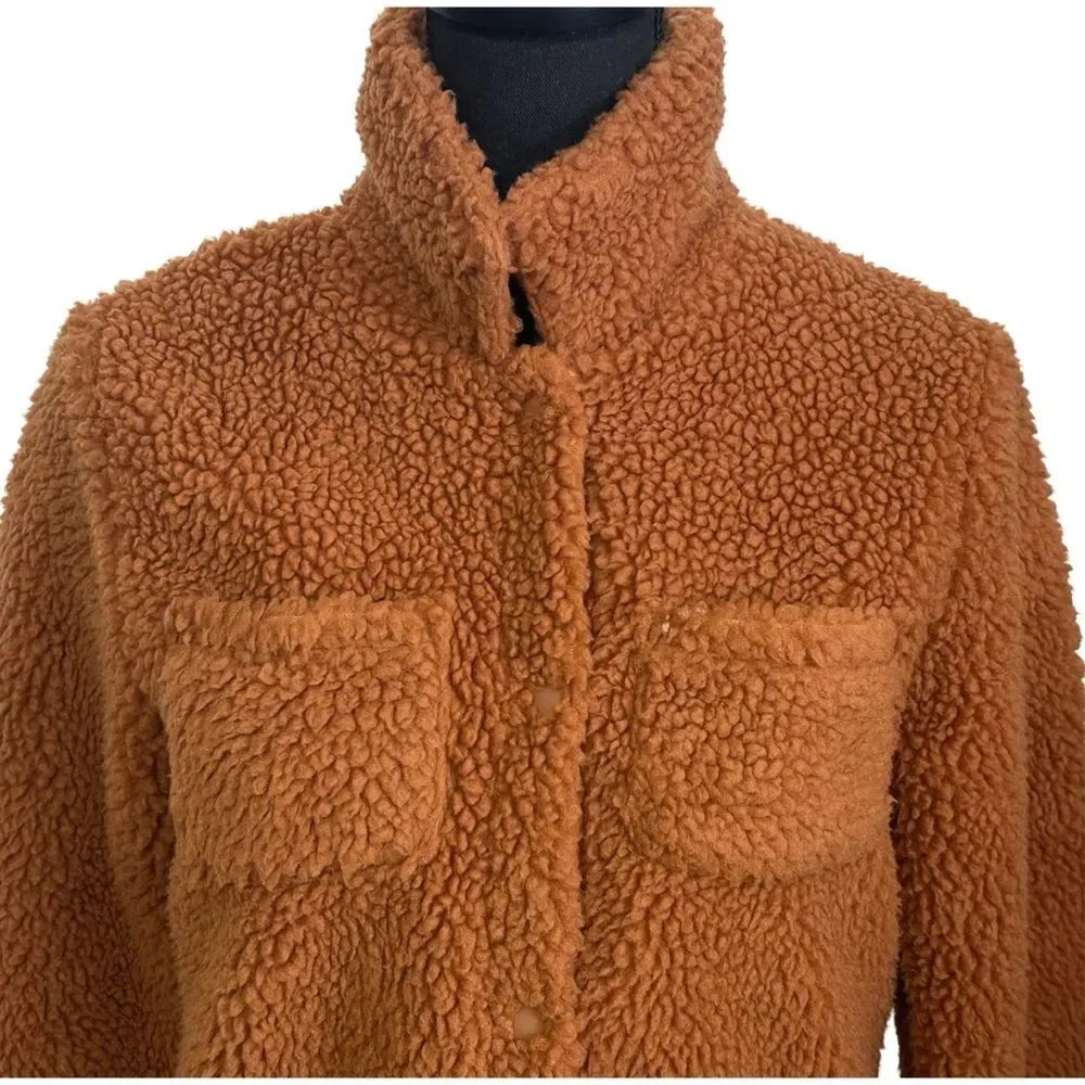 J. Crew Crewcuts Girls' Brown shirt-jacket in sherpa, SZ XL (12-14)‎